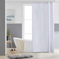 DUSCHVORHANG Weiß Polyester schimmelresistent maschinenwaschbar klein Badewanne wasserdicht - Weiß, Textil (180/180cm) - MCBOSON