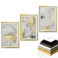 WANDBILDER 3er Set - 40x60 cm Goldrahmen - Abstrakte modische Malereimuster - Goldfarben, Kunststoff (40/60cm) - ArtPrintCave