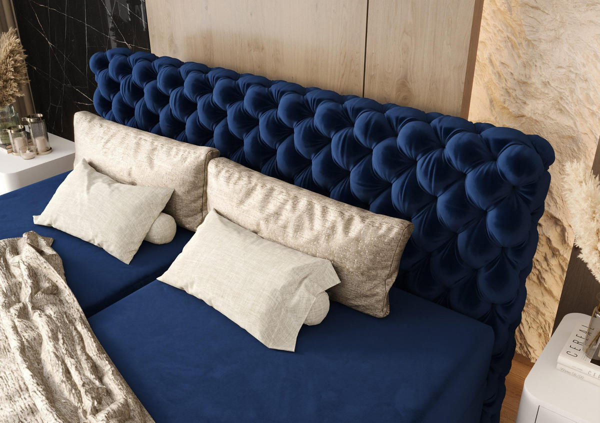 BOXBETT Figo IV Dunkelblau 180x200 cm - Dunkelblau, Textil (180/200cm) - B&B Home