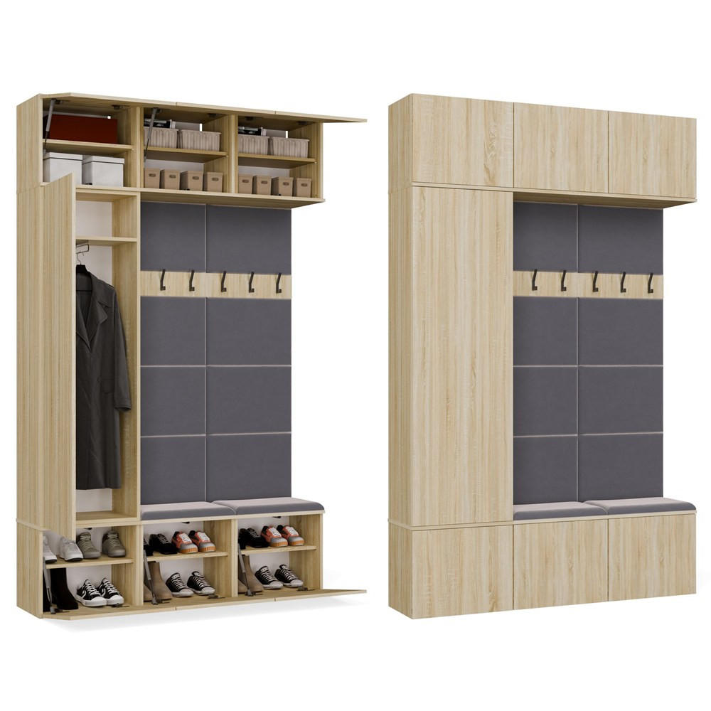 DULAP PENTRU HOL modern, set de dulapuri: dulap pentru haine și dulap pentru pantofi din stejar Sonoma 150/238/35 - stejar Sonoma, compozit lemnos (150/238/35cm) - RAUMHIRSCH FURNITURE