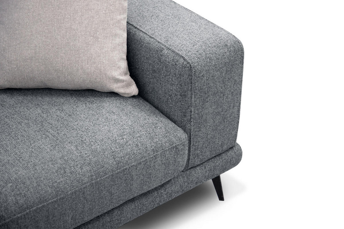 ECKSOFA MEDIOLANE 5-Sitzer, grau - Grau, Holzwerkstoff/Textil (219/282cm) - Courtois Laville