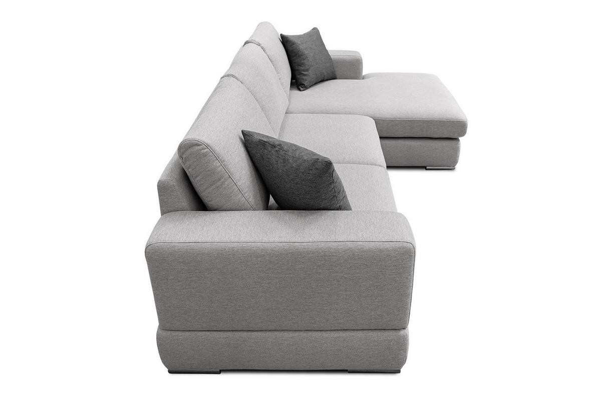 ECKSOFA OTTO 4-Sitzer, hellgrau - Hellgrau, Holzwerkstoff/Textil (279/159cm) - Courtois Laville