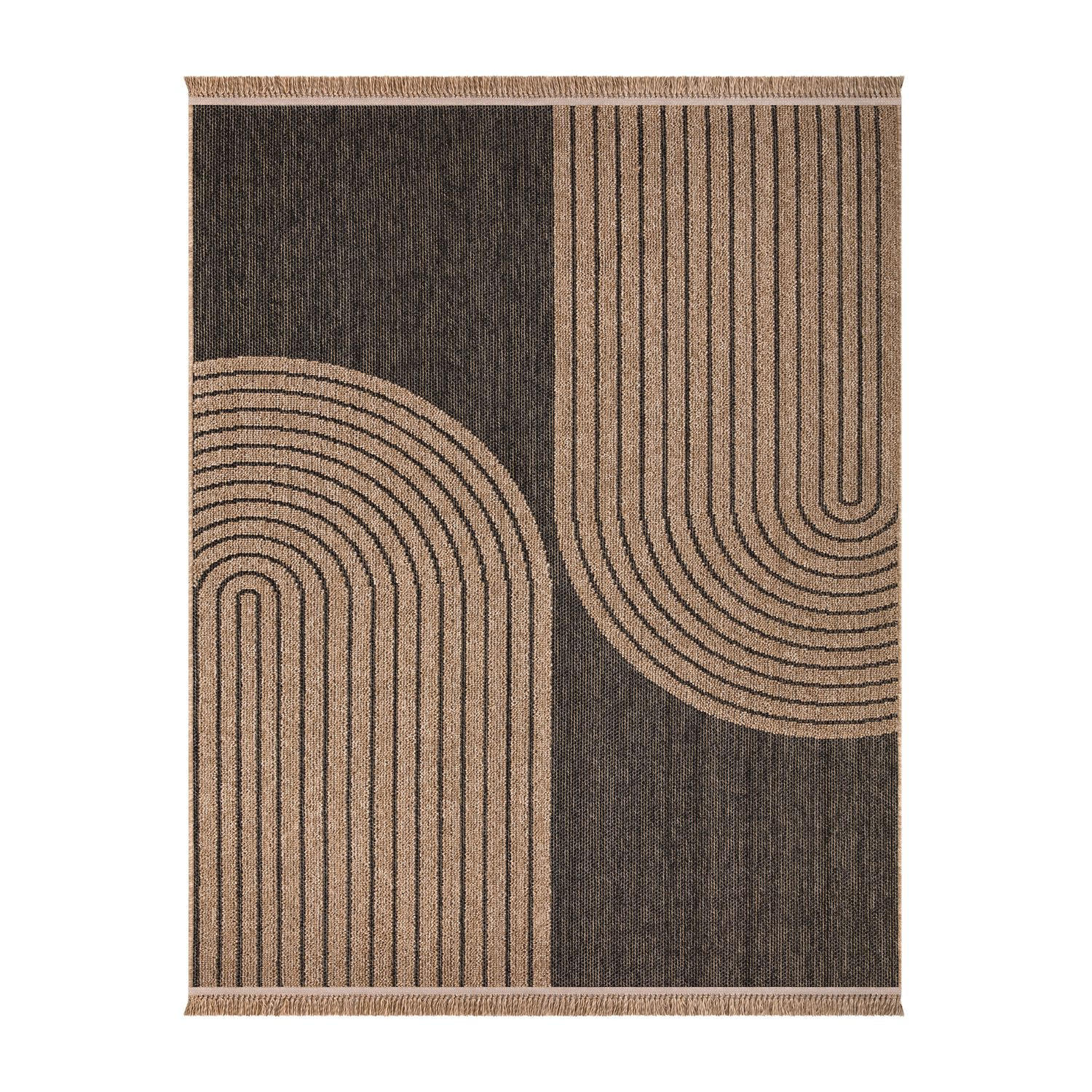 OUTDOORTEPPICH Blatt Anthrazit 240 x 340 cm - Anthrazit, Kunststoff (240/340cm) - TT Home