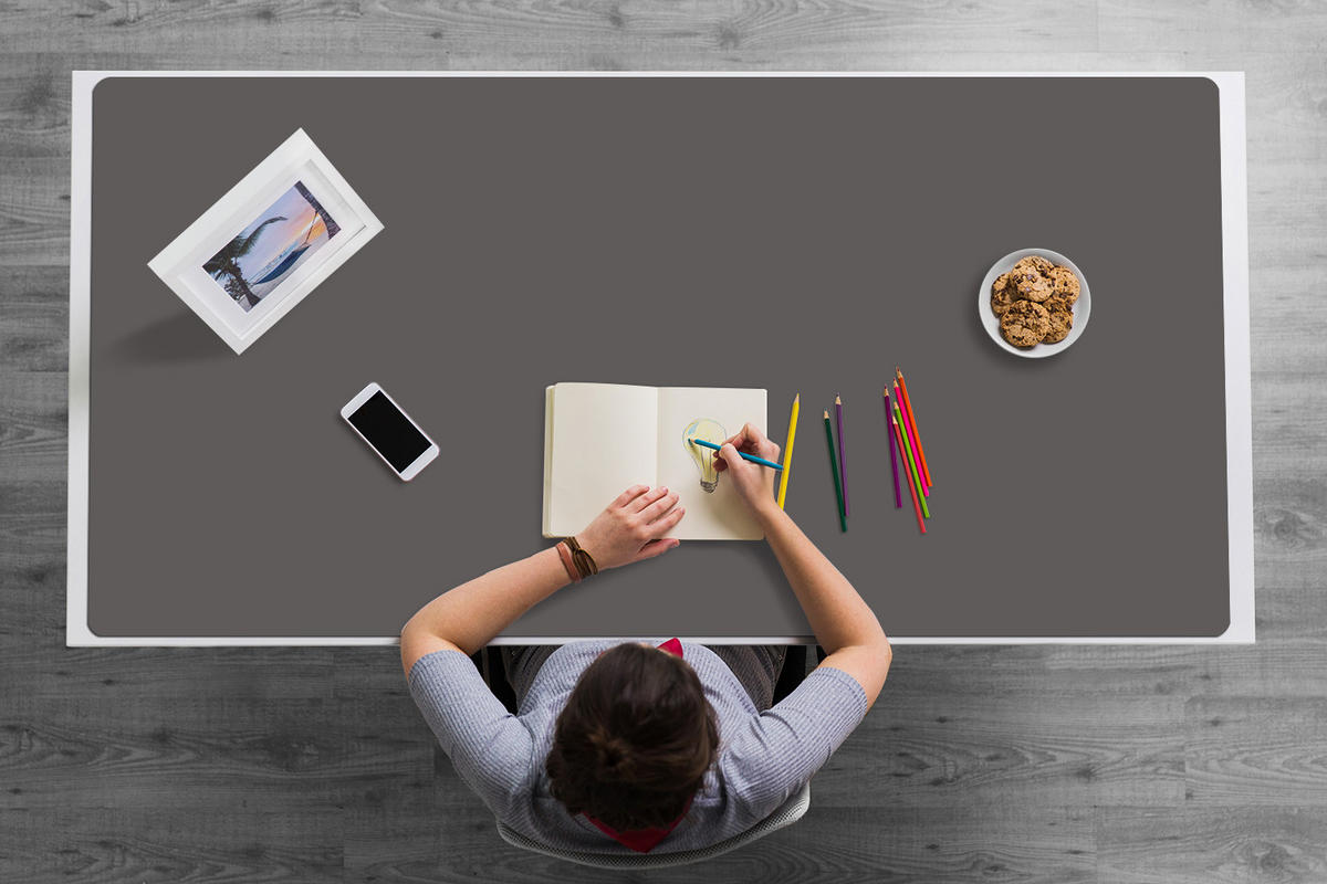 SCHREIBTISCHUNTERLAGE 120x60 cm Dunkelgrau - Dunkelgrau, Kunststoff (1.6/120/60cm) - ArtPrintCave