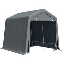 FAHRRADGARAGE DE-16849 2 Reißverschlusstüren mit Metallrahmen Dunkelgrau - Dunkelgrau, Kunststoff (240/240/280cm) - ComfortXL