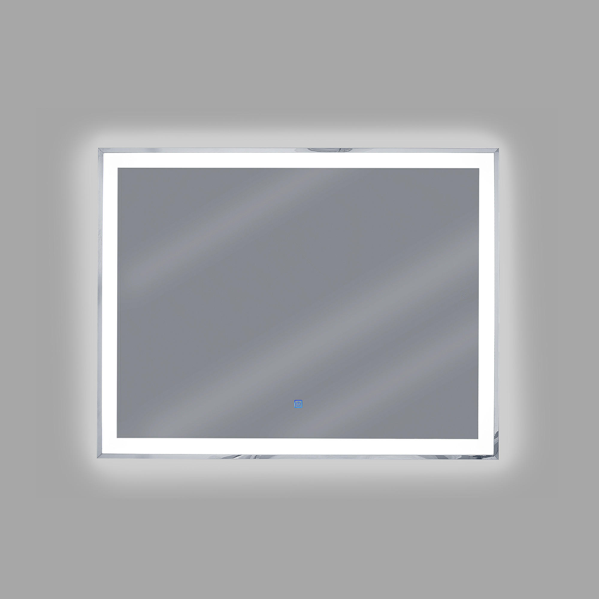 BADSPIEGEL mit LED-Beleuchtung rechteckig 90/70 cm Argens - Silberfarben, Kunststoff (90/70/4cm) - Beliani