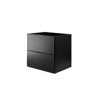 WASCHBECKUNTERSCHRANK, Schwarz, 60 x 57 x 46 cm, schwarzer Griff, ohne Arbeitsplatte - Schwarz, Holzwerkstoff (60/57/46cm) - 3XE LIVING