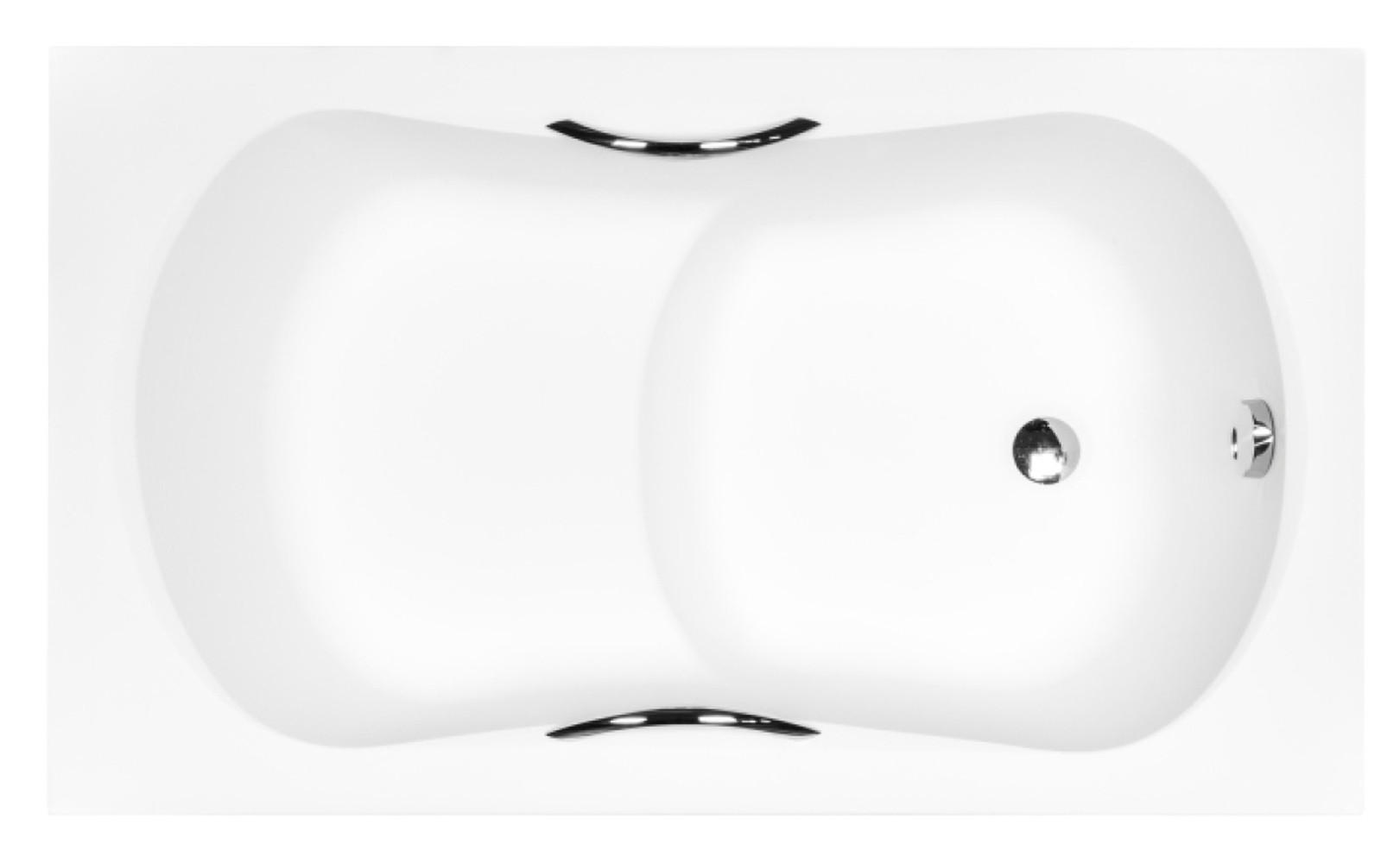 BADEWANNE Rechteck ARIA REHAB 120/70 mit Schürze und Handgriffen Ablauf Füße - Weiß, Kunststoff (70/55.5/120cm) - bad land
