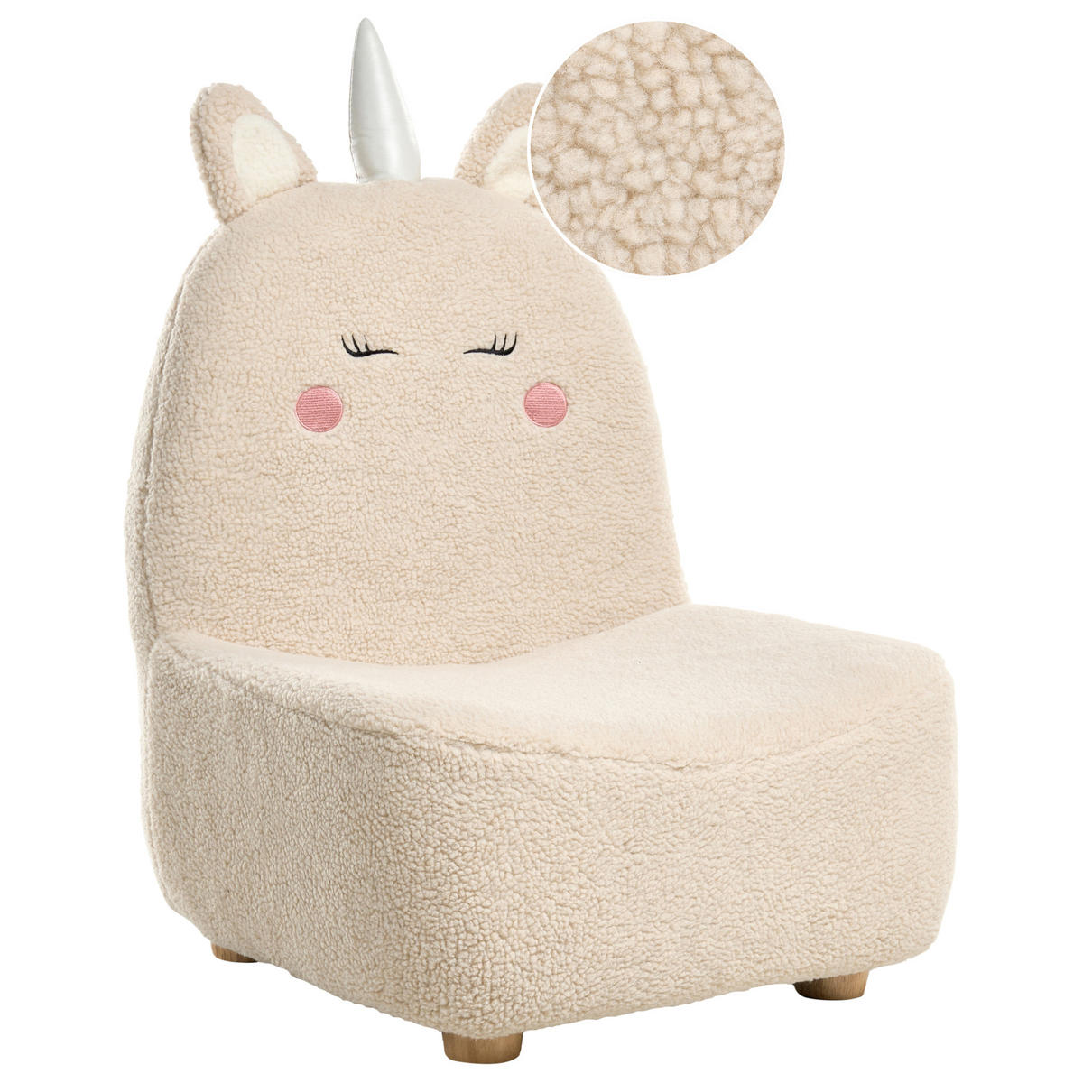 KINDERSESSEL Hellbeige Lulea - Beige/Braun, Textil (50/75/54cm) - Beliani