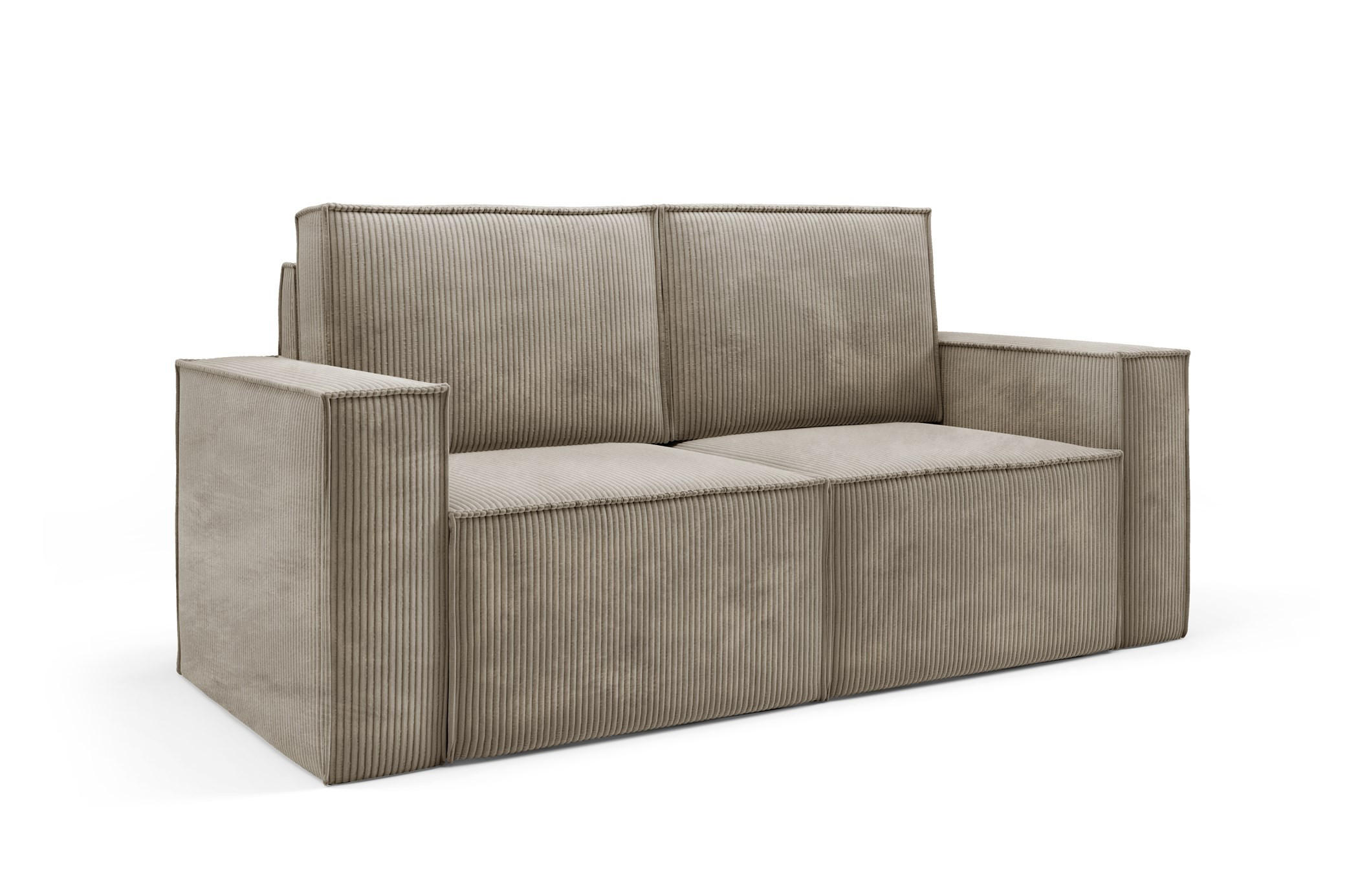 SOFA Orto Hellbraun, Zweisitzer Polstersofa - Hellbraun, Holzwerkstoff/Textil (178/93/82cm) - Bettso