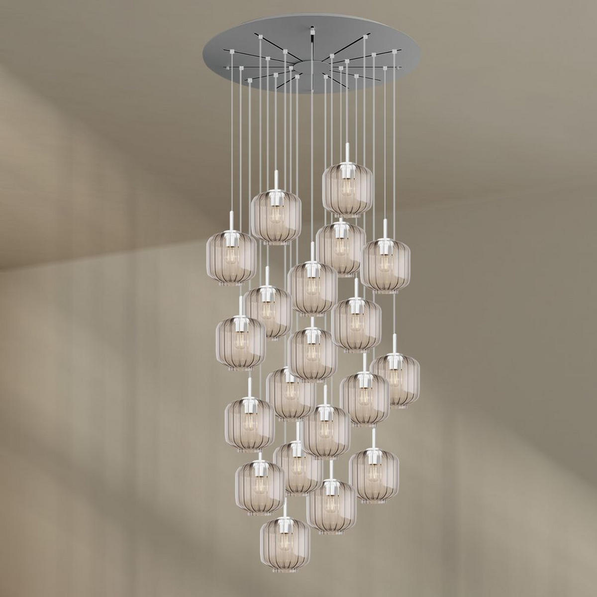 GALERIELEUCHTE Velo 20-flammig Klar Ø 20cm - Klar/Weiß, Glas (20/20/20cm) - s.luce