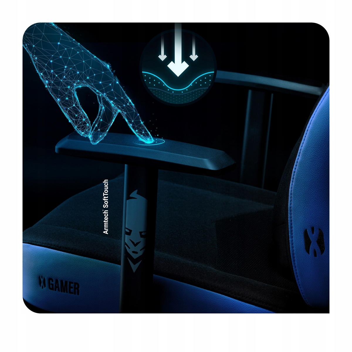 GAMINGSTUHL X-GAMER - Blau/Schwarz, Metall (68/118/56cm) - Diablo Chairs