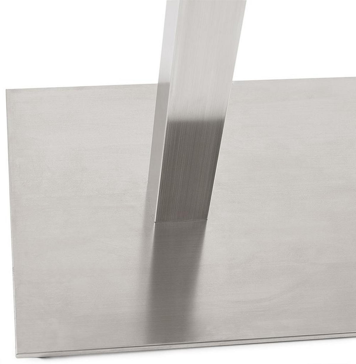 DESIGNER-STEHTISCH Holzplatte und gebürsteter Stahl KORALO BAR, Weiß 160x80x100 cm - Silberfarben/Weiß, Holzwerkstoff/Metall (160/100/80cm) - KADIMA DESIGN