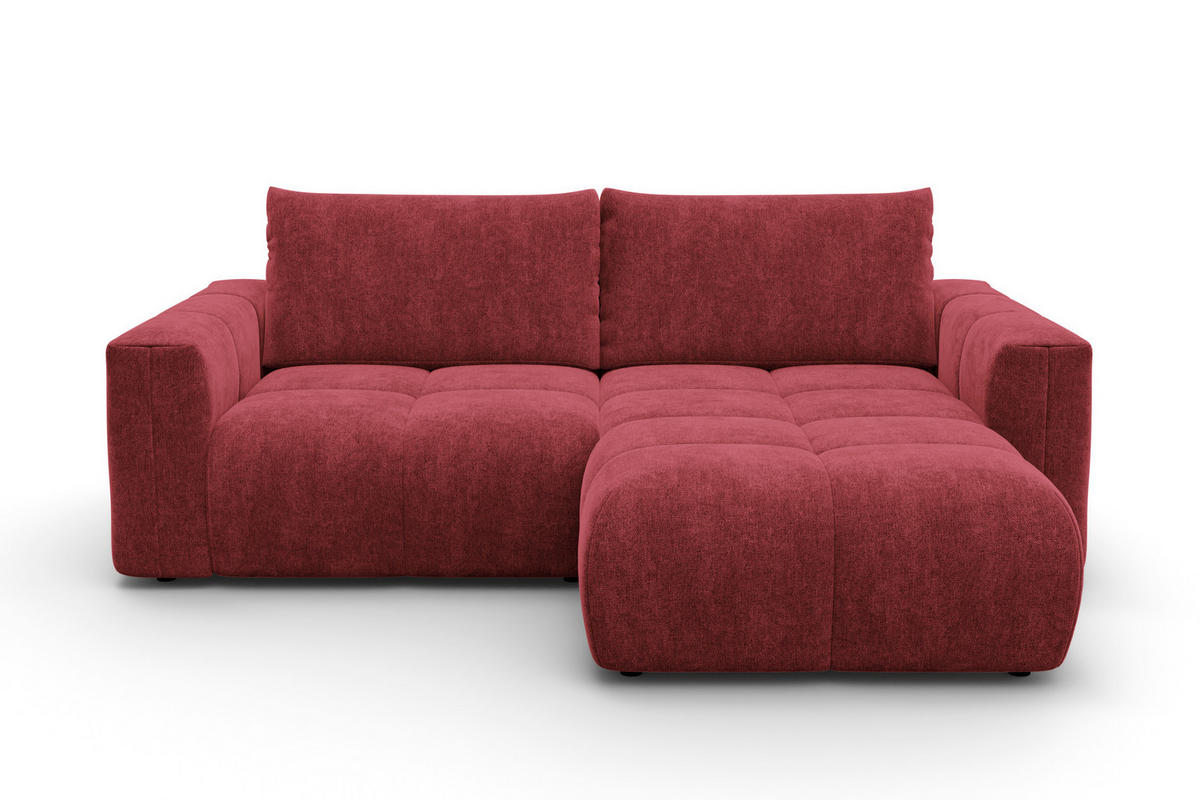 ECKSOFA VERONA 3-Sitzer rechts, Dunkelrot - Schwarz/Dunkelrot, Holz/Textil (224/173cm) - Courtois Laville
