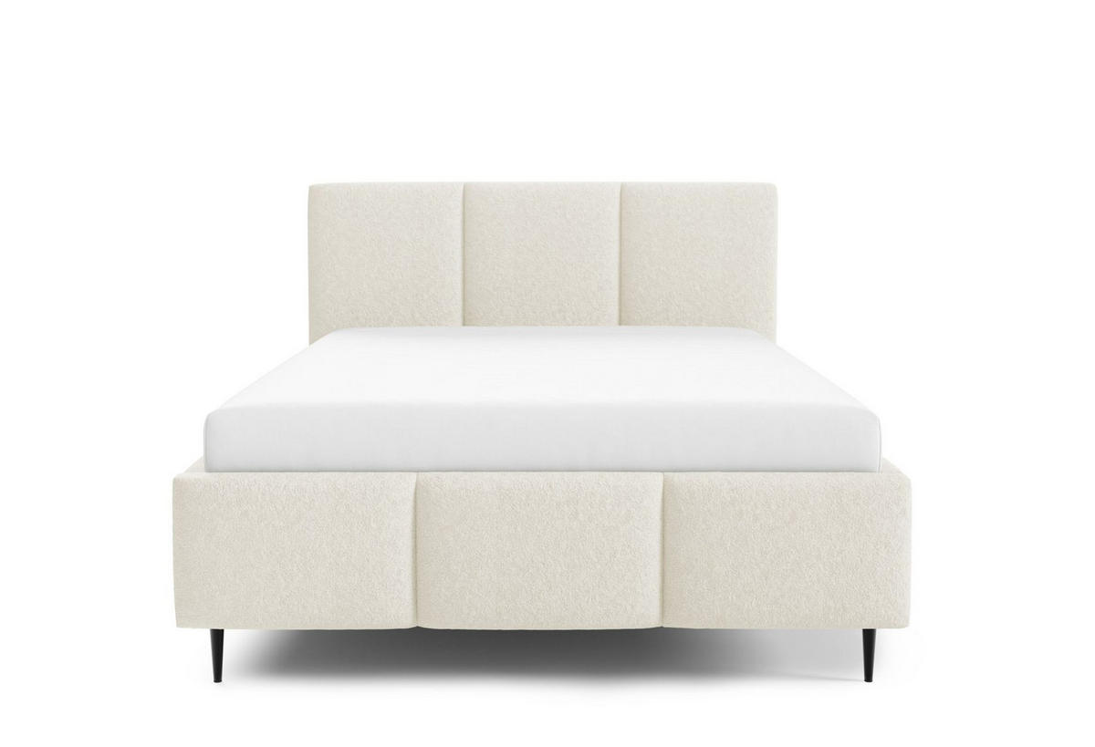 POLSTERBETT Miami Komplettset - Creme, Holzwerkstoff/Textil (160/200cm) - Fun Möbel