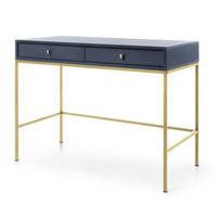 KONSOLENTISCH Dunkelblau MONAKO Mit Schubladen Goldener Rahmen - Blau, Holzwerkstoff (1/50/77.6cm) - Sepro Meble