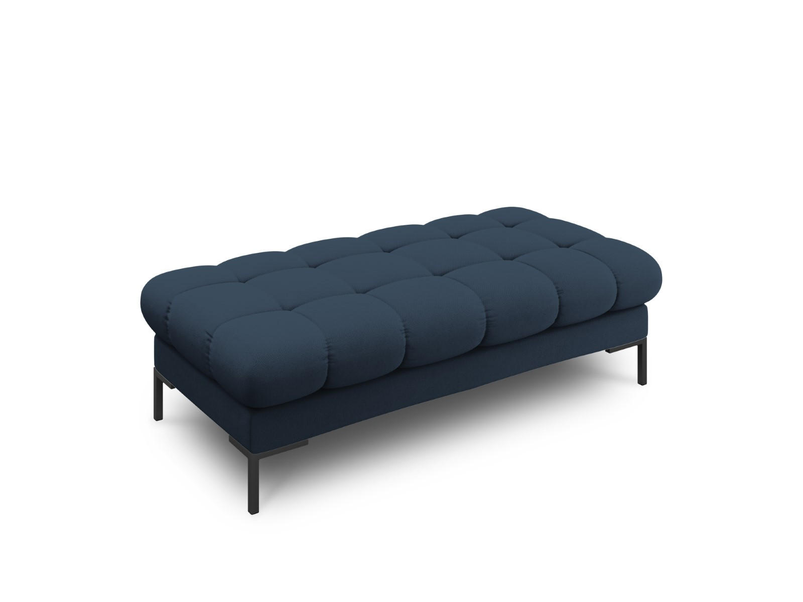 BANK Mamaia aus strukturiertem Stoff blau 2 Sitzplätze - Blau, Textil (133/41/62cm) - Micadoni