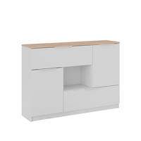 KOMMODE Betti Weiß/Sonoma 120 x 83.6 cm 2x Tür 2x Schublade und 1x offenes Fache - Weiß/Sonoma Eiche, Holzwerkstoff (120/83.6/30cm) - Vicco