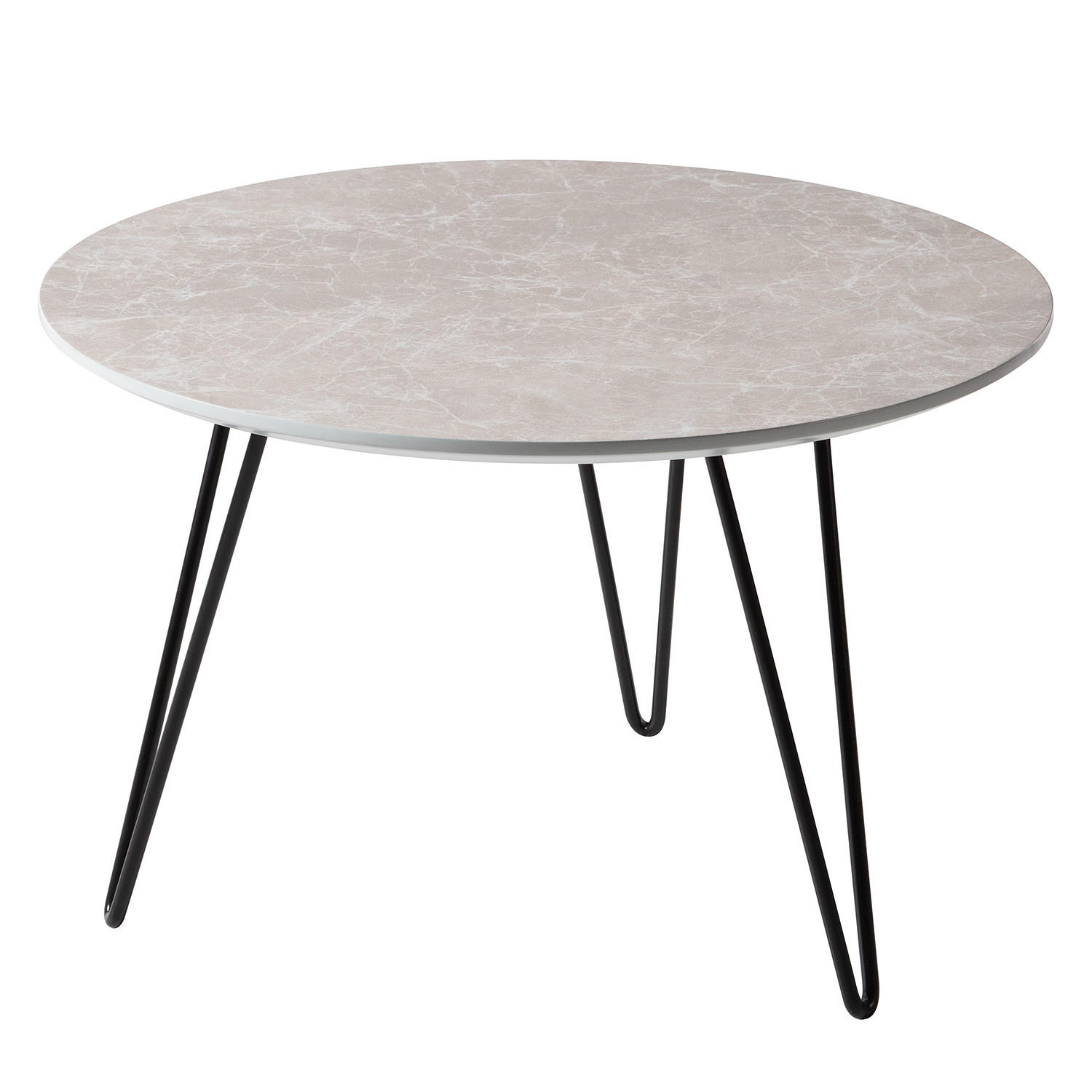 COUCHTISCH - Marmor Hellgrau Dekor / Schwarz - Hellgrau/Schwarz, Holzwerkstoff/Kunststoff (60/60/38cm) - home24