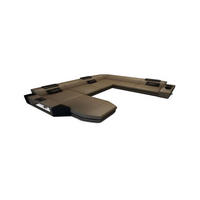 WOHNLANDSCHAFT Prato Sandbeige Schwarz Büffelleder - Sandfarben, Leder (341/91/243cm)