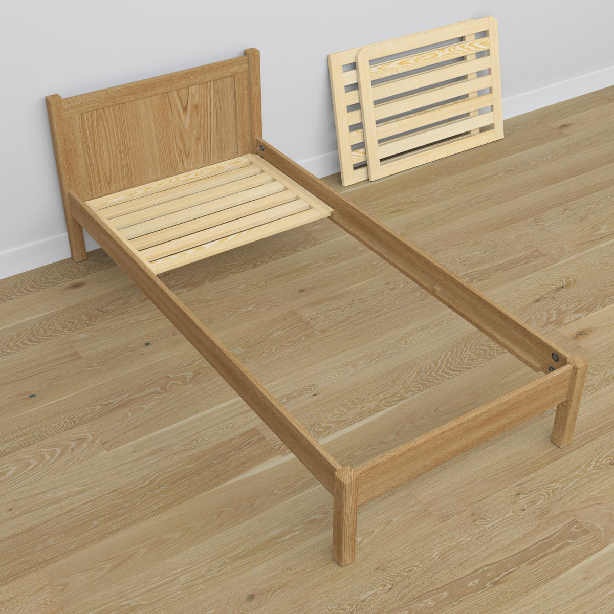 BETT N02 Eiche Natur 80/190 - Eiche Artisan, Naturmaterialien/Holz (80/190cm) - N-Wood