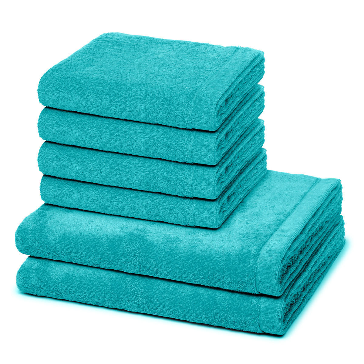 FROTTIERSET Lifestyle 6-teilig - Türkis, Textil (50/100cm) - Cawoe