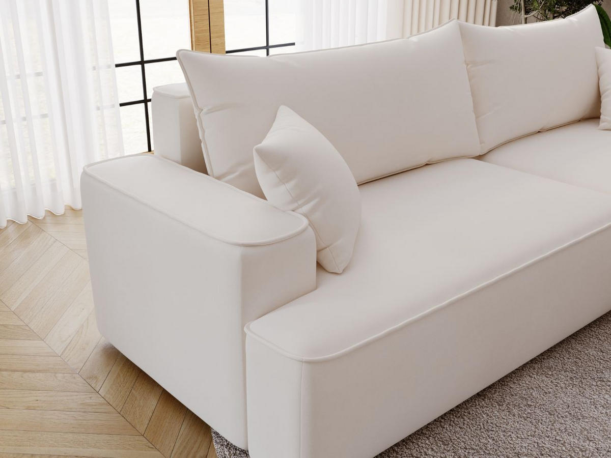 ECKSOFA California Creme Rechts - Creme, Holz/Textil (270/165cm) - Graingold