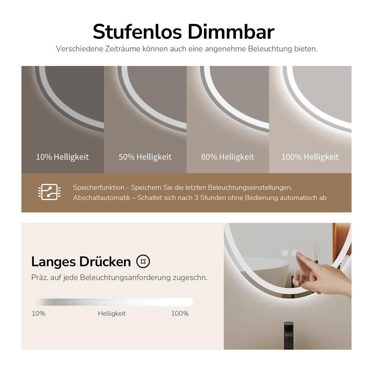 BADRUMSSPEGEL med LED-belysning, oval, 70/50/3 cm - Transparent, Glas (50/70/3cm) - EMKE