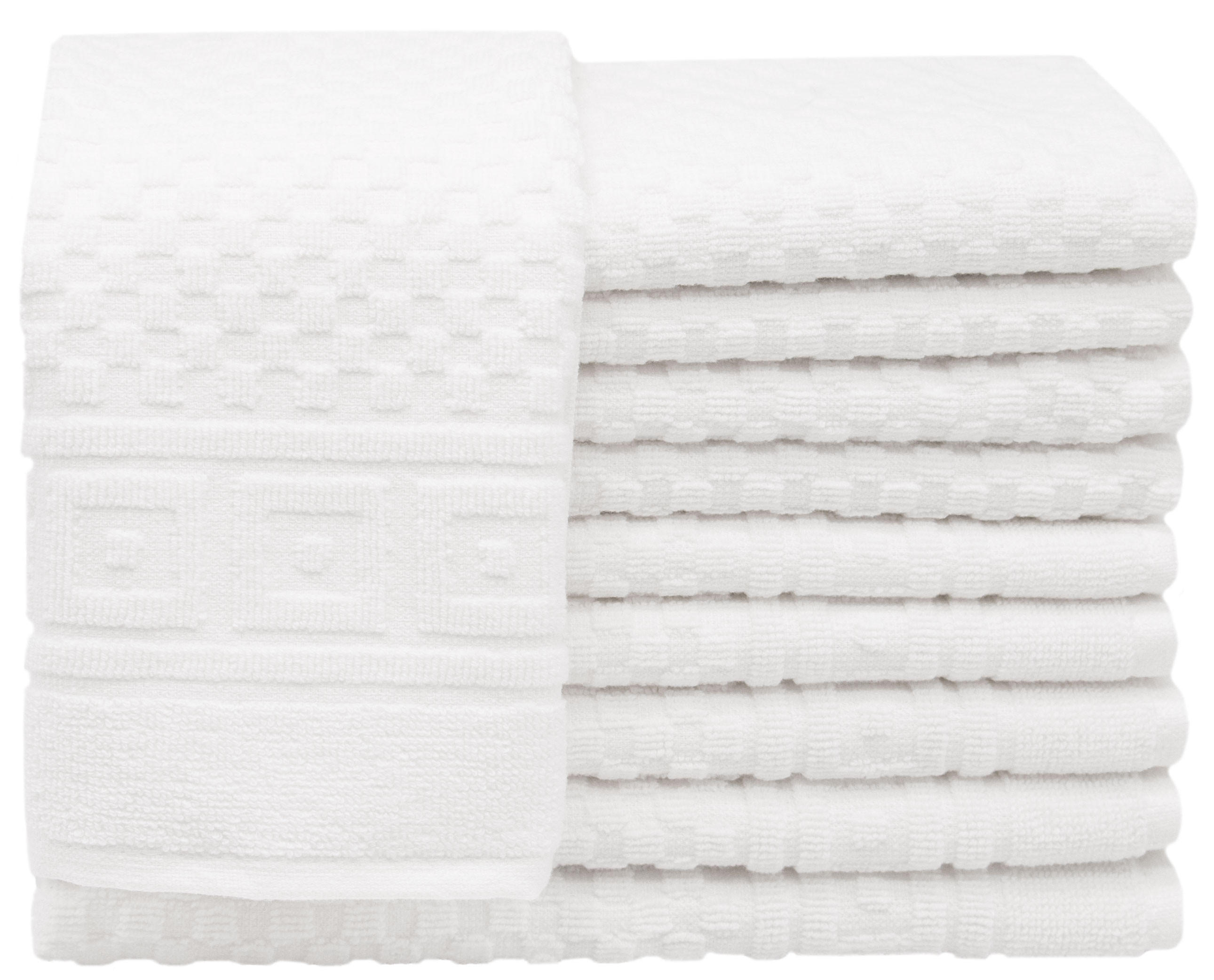 GÄSTETÜCHER, 10er-Set, 30x50 cm, 100% Baumwolle, Weiß - Weiß, Textil (30/50cm) - Zollner