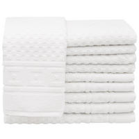 GÄSTETÜCHER, 10er-Set, 30x50 cm, 100% Baumwolle, Weiß - Weiß, Textil (30/50cm) - Zollner