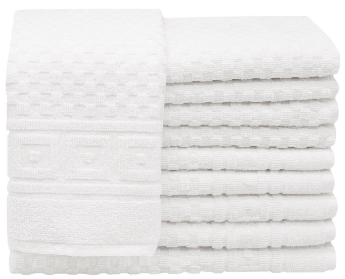 GÄSTETÜCHER, 10er-Set, 30x50 cm, 100% Baumwolle, Weiß - Weiß, Textil (30/50cm) - Zollner