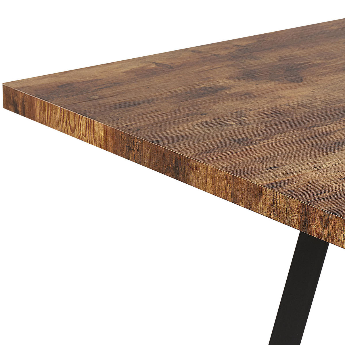 ESSTISCH 140-180/90/76 cm Hellbraun, Schwarz Rechteckig Harlow - Hellbraun, Holzwerkstoff (180/90/76cm) - Beliani