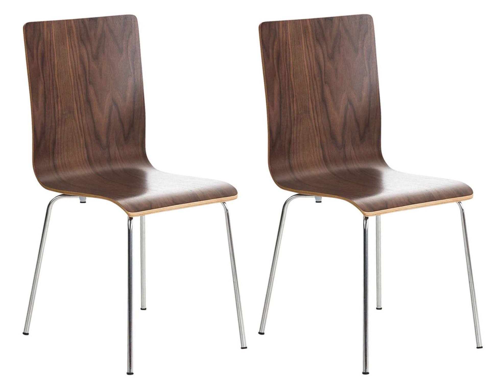BESUCHERSTUHL Apeldoorn - 2er Set walnuss - Braun, Holz (43/87/47cm) - TPFLiving