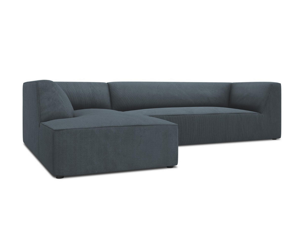 ECKSOFA links Ruby aus Cord blau 4 Sitzplätze - Blau, Textil (180/273cm) - Micadoni