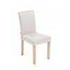 STUHL Lederlook creme - Eukalyptusholzfarben/Creme, Holz/Textil (41/91/47cm) - CLP
