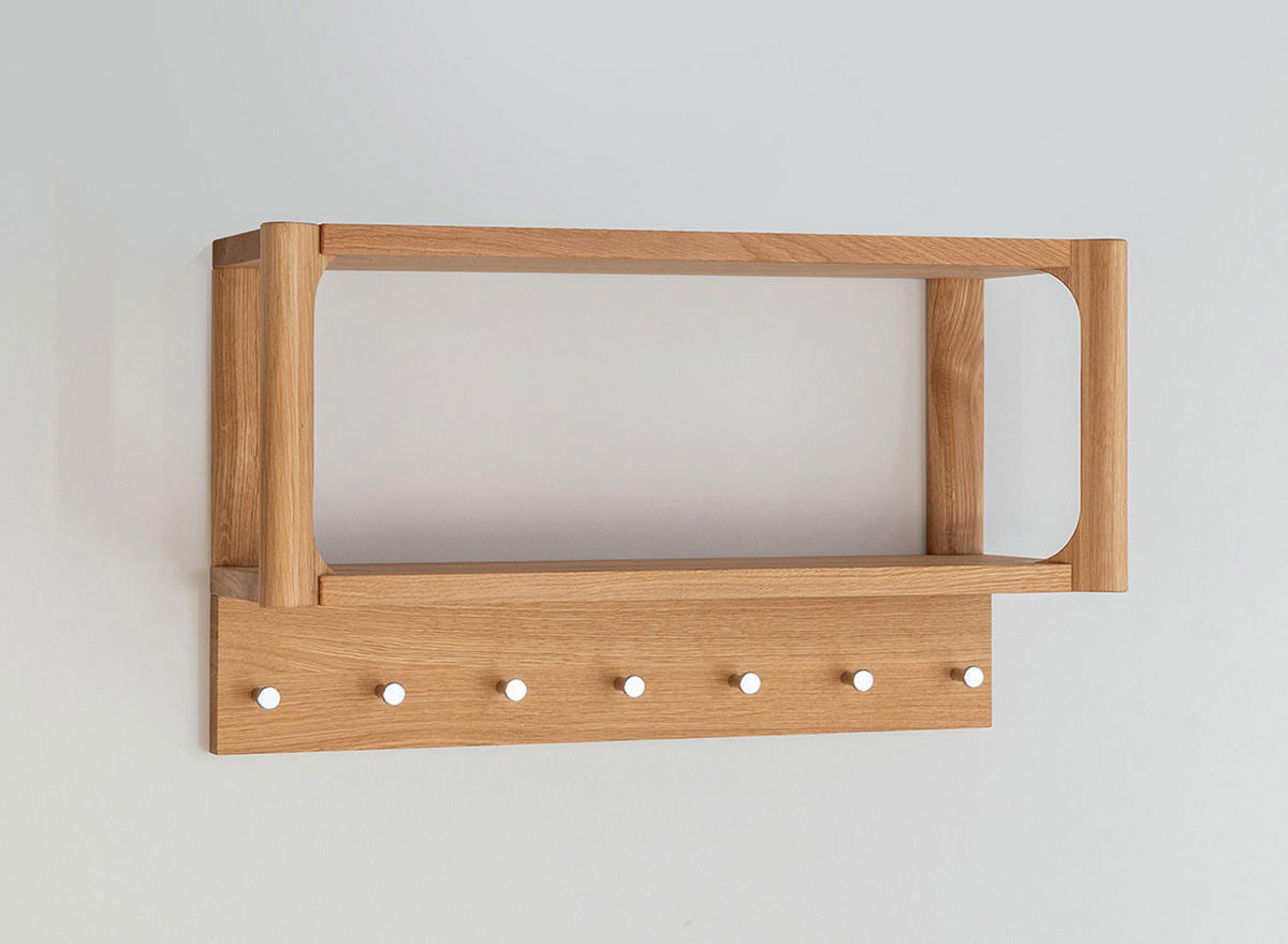 WANDGARDEROBE Campi Eiche Natur 63 / 21,5 / 36cm - Eichefarben, Holz (63/36/22cm) - Feldmann-Wohnen