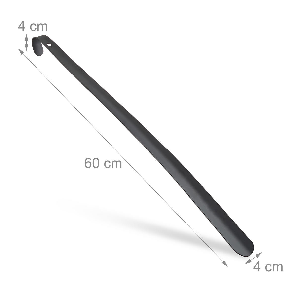 SCHUHLÖFFEL - Schwarz, Metall (4/60/4cm) - Relaxdays