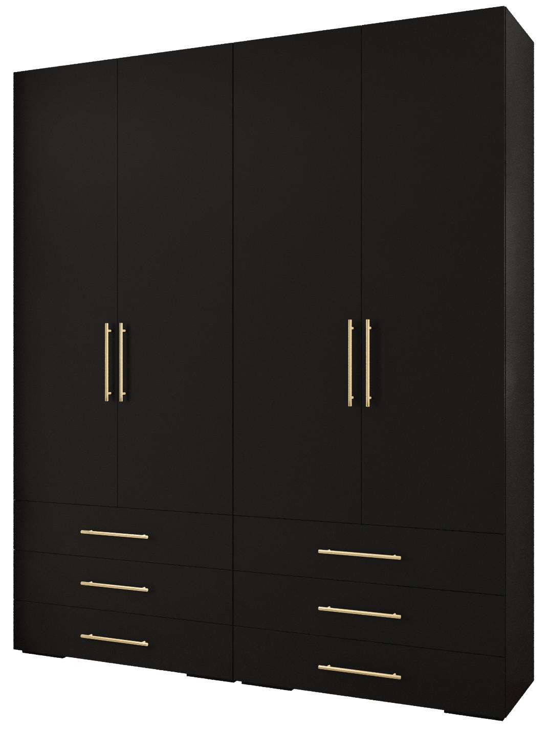 GARDEROBEN-SET 236,7/200/47 - Goldfarben/Schwarz, Holz/Kunststoff (200/236.7/47cm) - Abiks Möbel