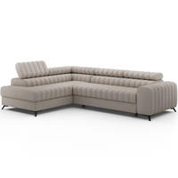 KANEDO Ecksofa mit Schlaffunktion und Bettkasten – Modernes Designsofa, verstellbare Kopfstützen, Metallfüße - Beige, Kunststoff (269/86cm) - Wohnideebilder