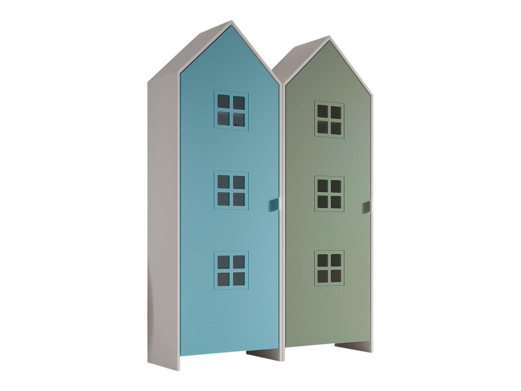 REGALSCHRANK Set Kania 115x37x171 MDF Weiß /Bunt - Blau/Grün, Holzwerkstoff (115/171/37cm) - 58aufmkessel