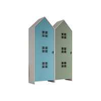REGALSCHRANK Set Kania 115x37x171 MDF Weiß /Bunt - Blau/Grün, Holzwerkstoff (115/171/37cm) - 58aufmkessel