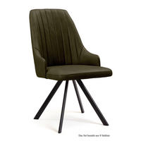 ESSZIMMERSTUHL drehbar (8er-Set) Devyn 52x91x60 Schwarz/Khaki - Dunkelgrün/Schwarz, Kunststoff (60/91/52cm) - 58aufmkessel