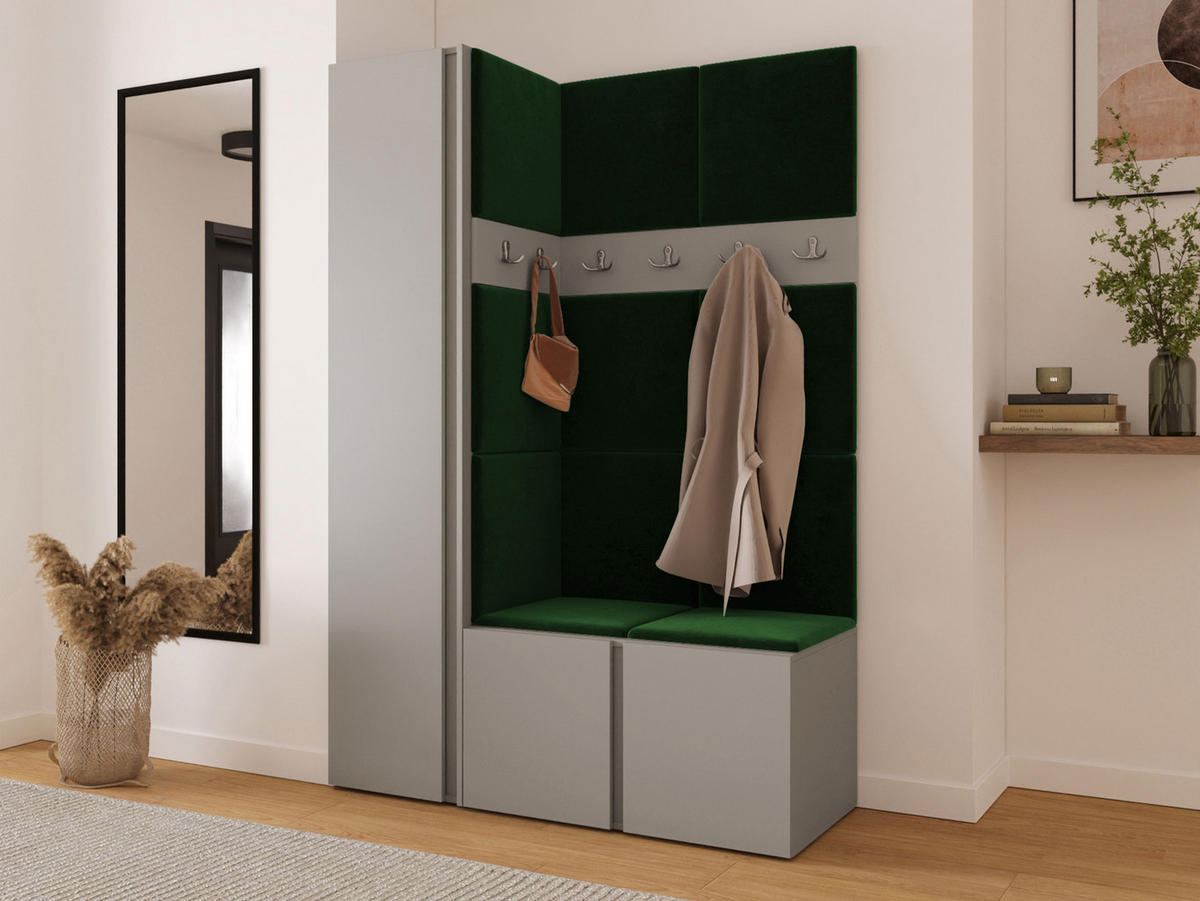 MOBILIER PENTRU HOL Orion IX - cașmir/verde, material plastic/compozit lemnos (124/186/46cm) - MIRJAN24