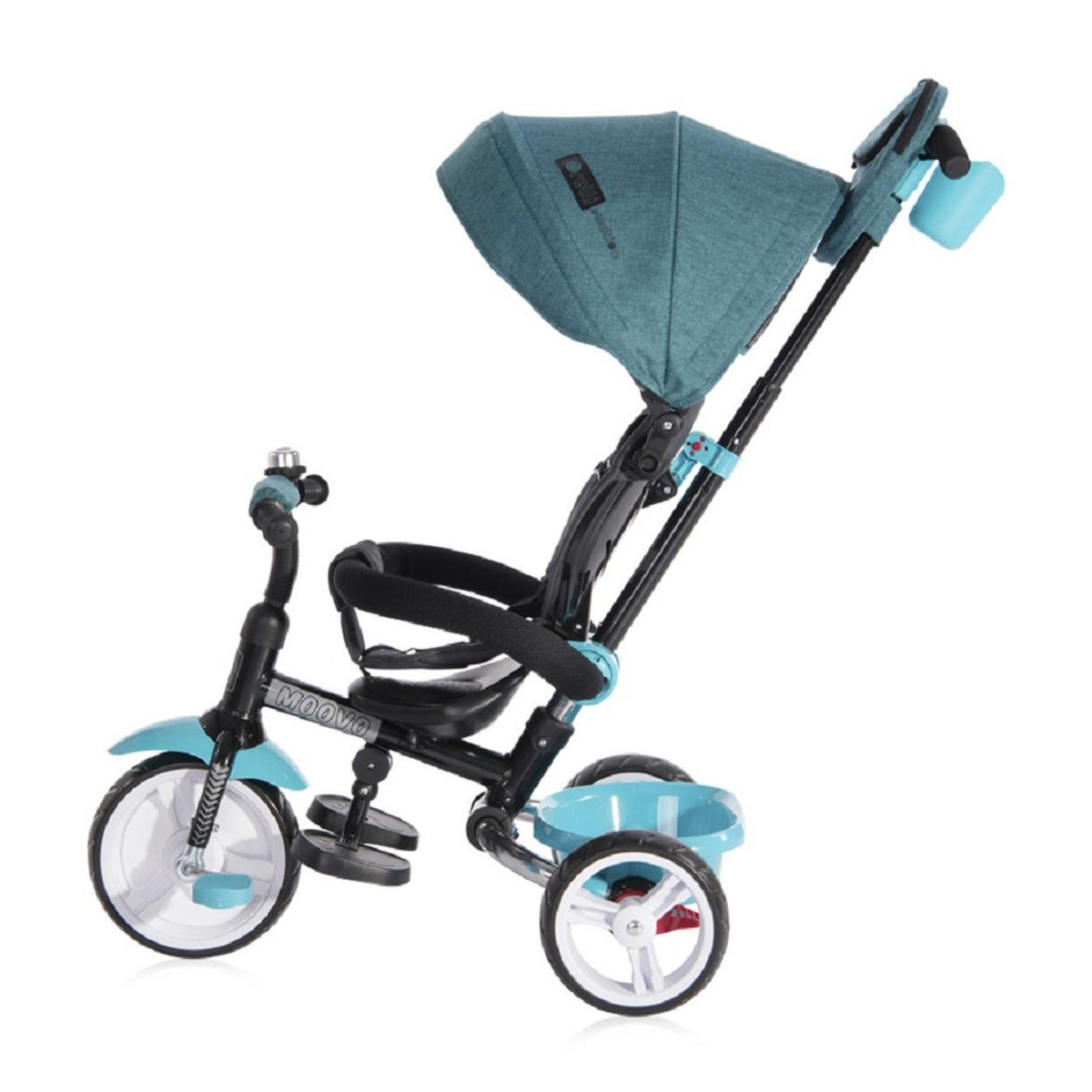 DREIRAD Moovo hellgrün EVA-Reifen faltbar Lenkstange Becherhalter verstellbar - Grau, Metall (120/55/104cm) - Lorelli