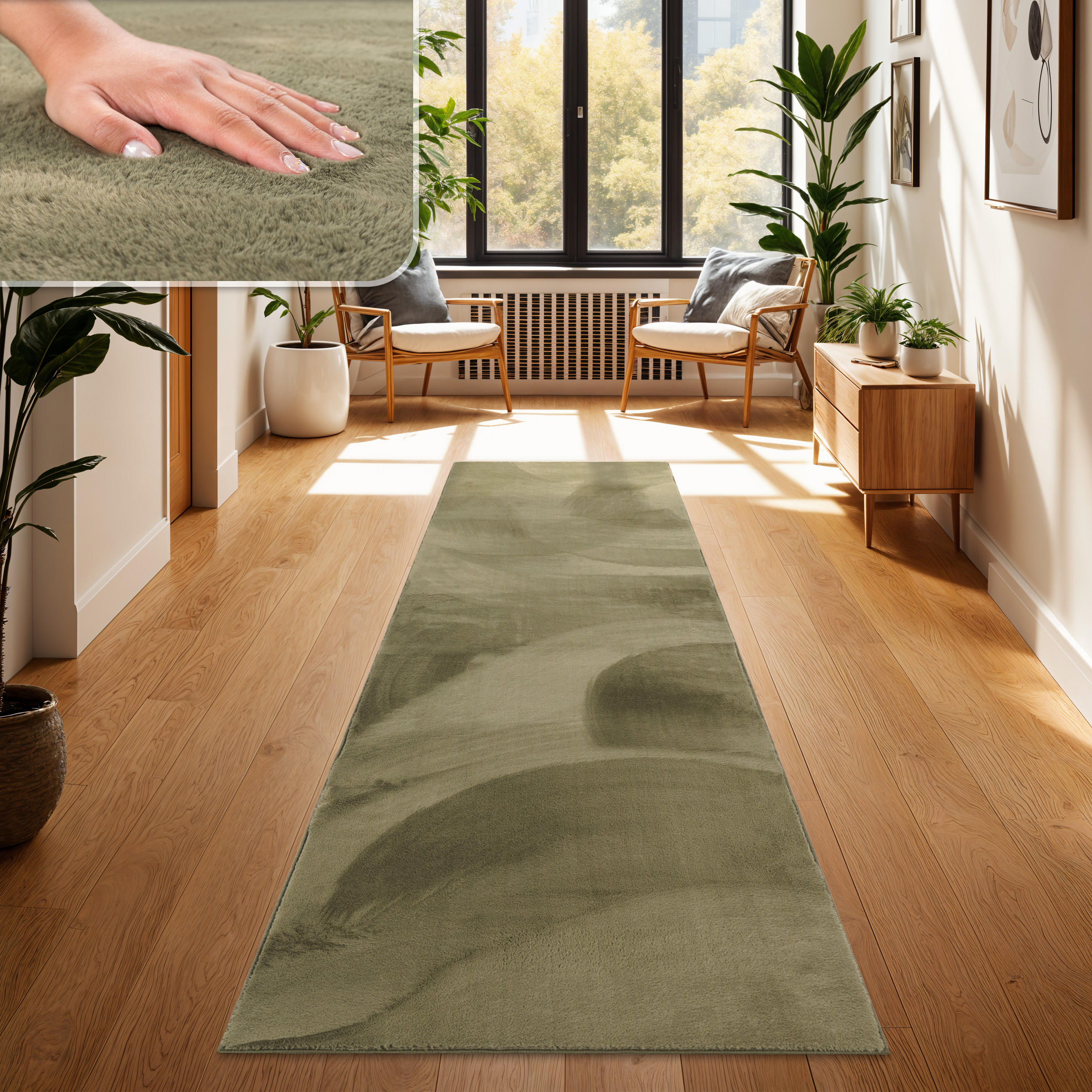 HOCHFLORTEPPICH 100/200 cm Soft 380 - Grün, Textil (100/200cm) - Paco Home