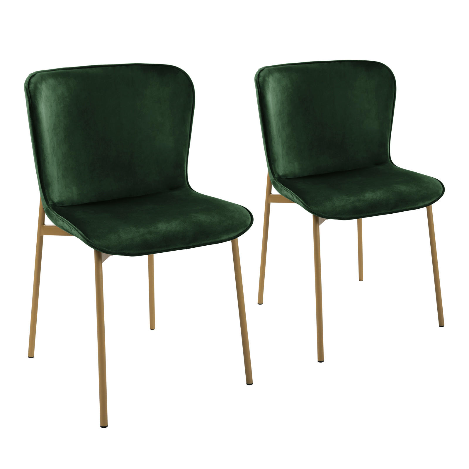 ESSZIMMERSTUHL MARY 2er Set - Smaragdgrün/Dunkelgrün, Textil/Metall (50/81/50cm) - SVITA