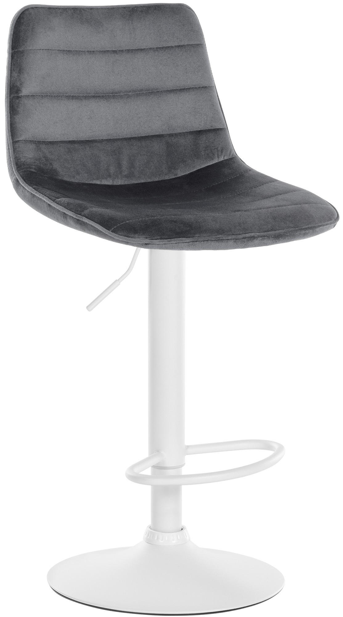 BARHOCKER Samt dunkelgrau - Dunkelgrau/Weiß, Textil/Metall (45/89/46cm) - CLP