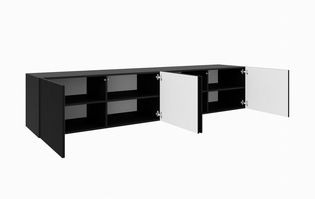TV-SCHRANK MIO - Schwarz, Holzwerkstoff (200/41/40cm) - Meblini