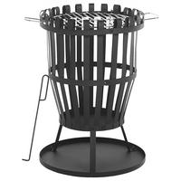 FEUERSTELLE Stahl schwarz rund mit Bodenplatte Pulo - Schwarz, Metall (49/72/49cm)