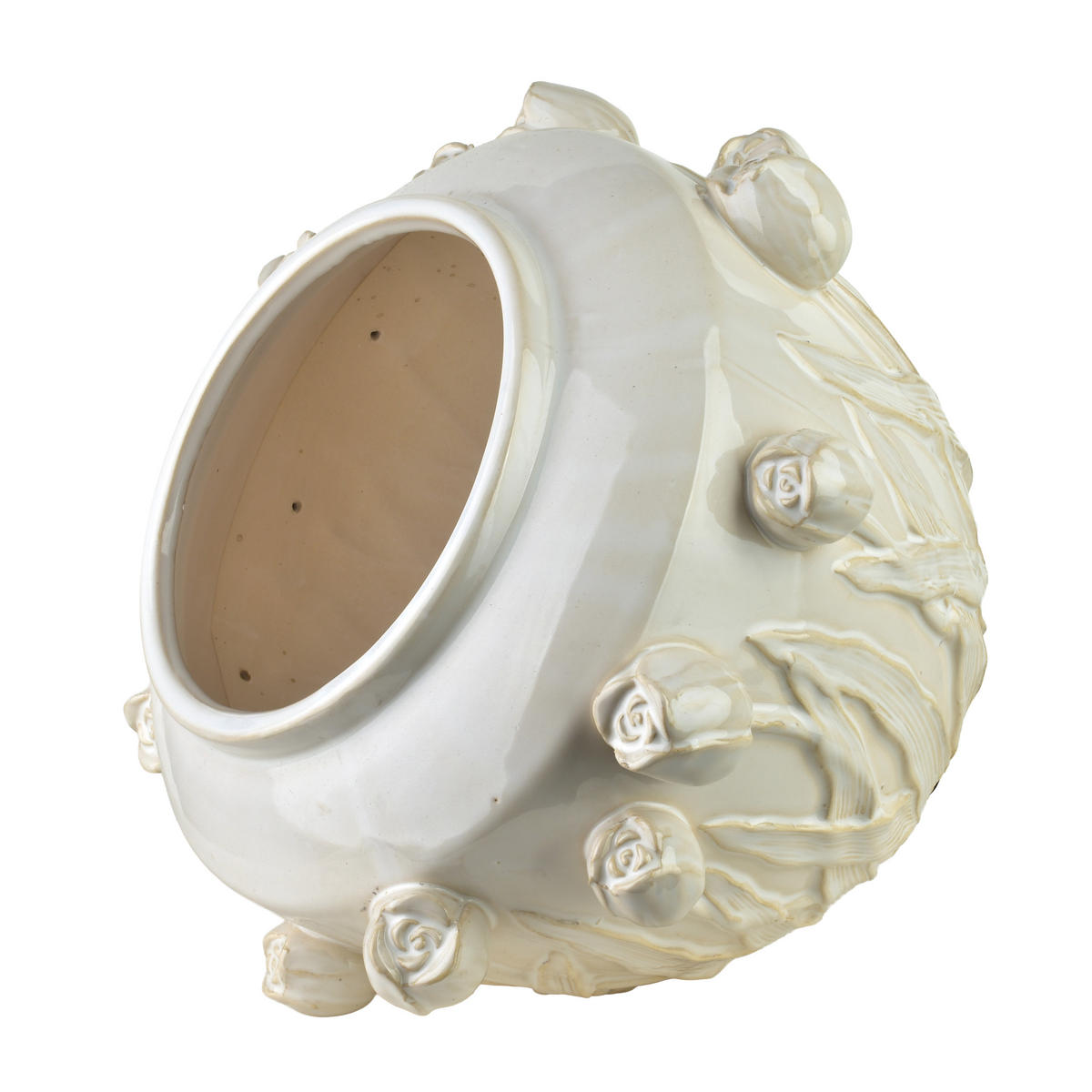 VASE EVAM Ecru 29,5/29,5/19,5cm Keramik - Beige, Keramik (19.5cm) - Mondex